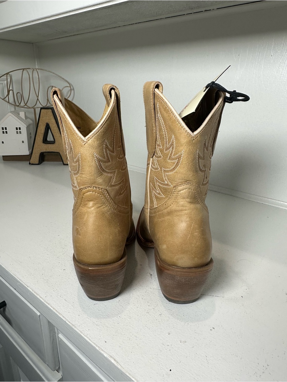 Idyllwind Cowboy Boots Womens 7 Tan Leather Western Ankle Boots NWT Snip Toe - Picture 5 of 9